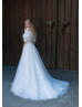 Off Shoulder Ivory Polka Dots Tulle Modern Wedding Dress